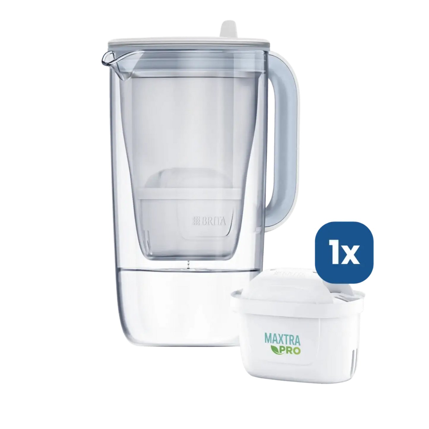 Brita vattenfilterkanna i glas 2.5L med 1 Maxtra Pro vattenfilter.