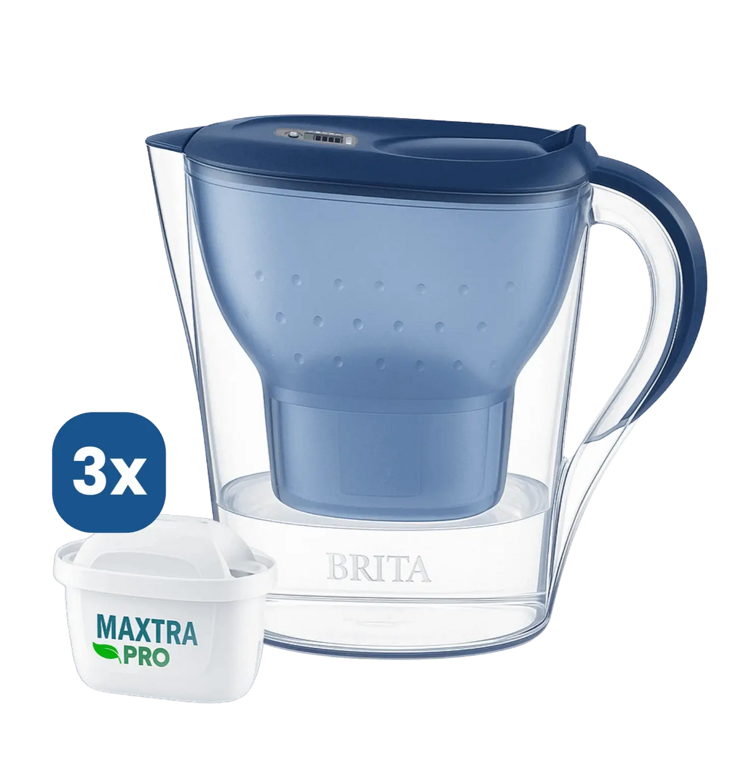 Brita vattenfilterkanna 2.4L blå med 3 Maxtra Pro vattenfilter.